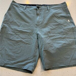 Quicksilver Shorts Men 36 Blue  Amphibian 4 Way Stretch Flat Front Chino Outdoor